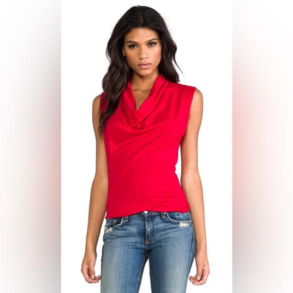 Zara Drapped Neck Red Blouse Top size Small - Picture 2 of 10